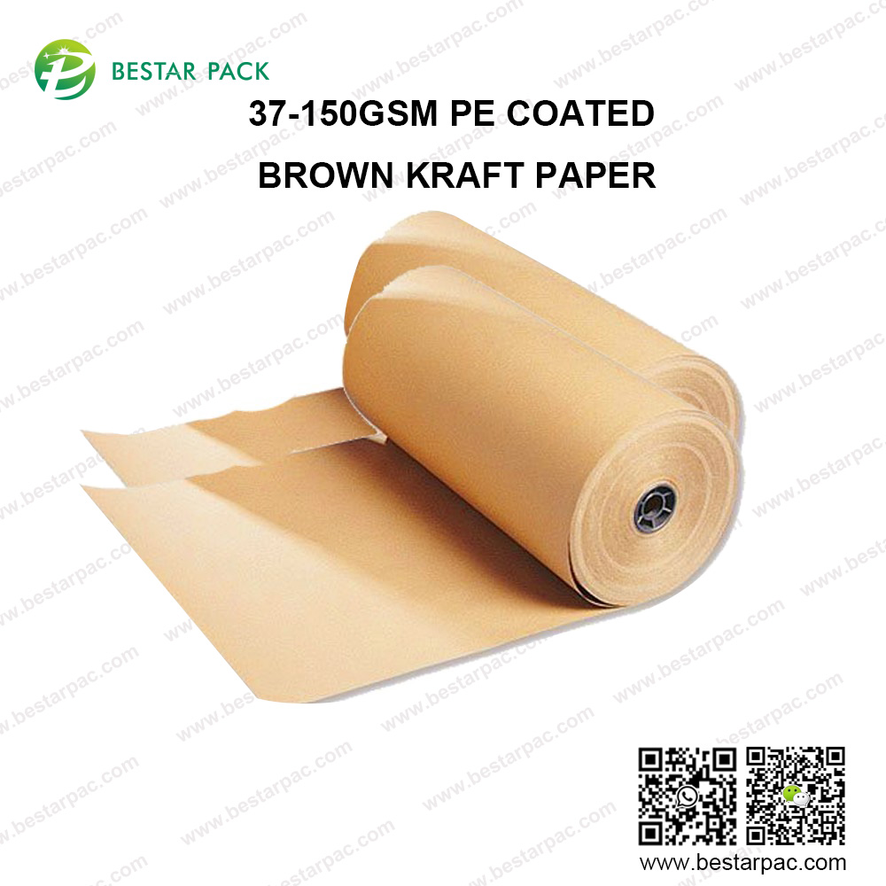 Papel Kraft marrón recubierto de PE de 37-150 g/m²