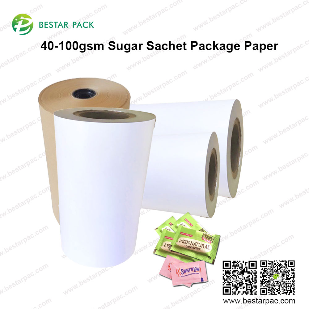 Papel para paquete de bolsitas de azúcar de 40-100 g/m²