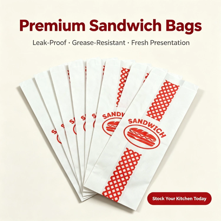 Bolsa de papel sándwich impresa premium personalizada
