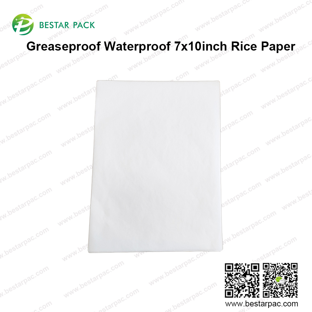 Papel de arroz impermeable a prueba de grasa de 7x10 pulgadas