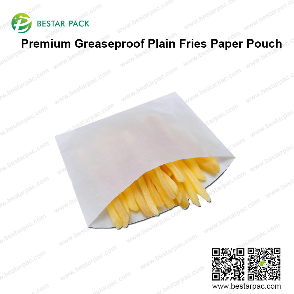 Bolsa de papel para papas fritas normal a prueba de grasa premium